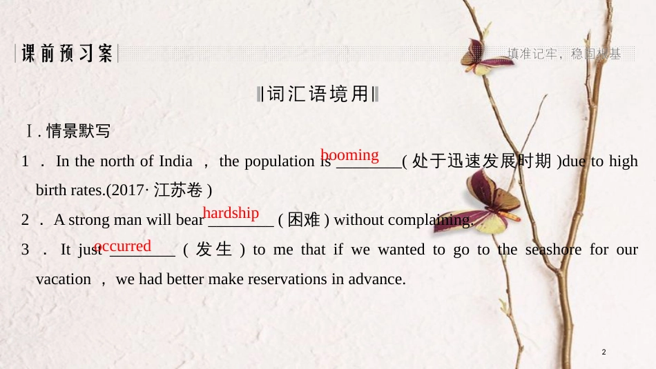 （全国版）2019版高考英语一轮复习 第一部分 Unit 1 A land of diversity课件 新人教版选修8_第2页