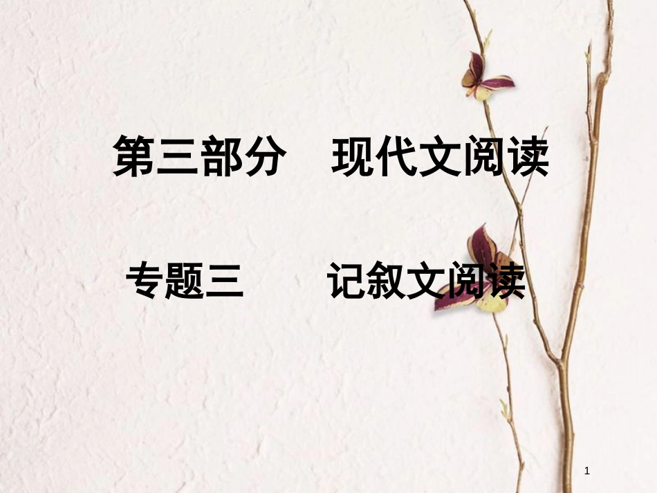 湖南省2018中考语文总复习 第三部分 现代文阅读 专题三 记叙文阅读课件_第1页