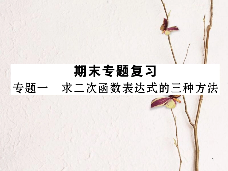 九年级数学下册 期末专题复习 专题1 求二次函数表达式的三种方法作业课件 （新版）湘教版_第1页