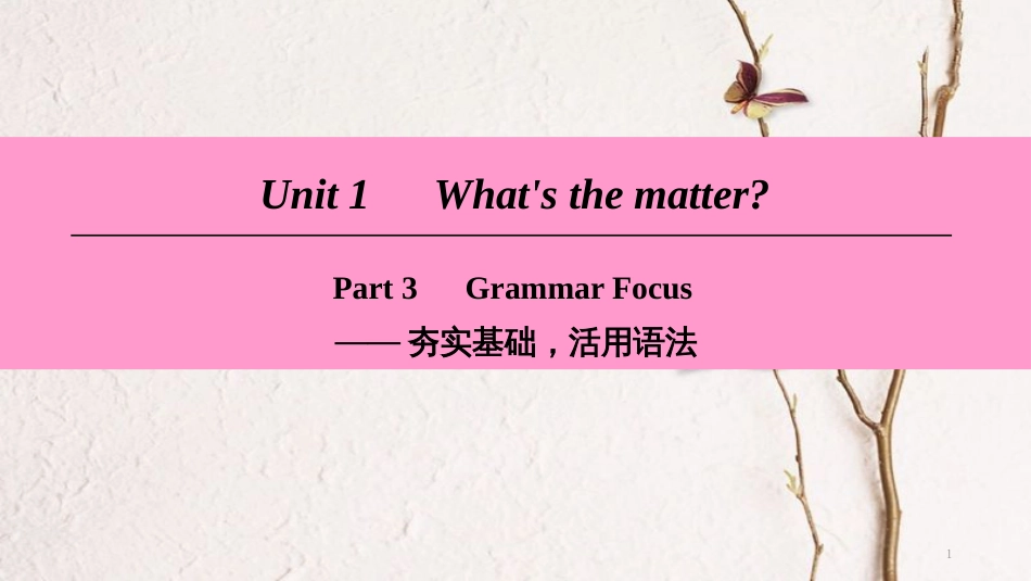 学年八年级英语下册 Unit 1 What’s the matter Part 3 Grammar Focus课件 （新版）人教新目标版_第1页