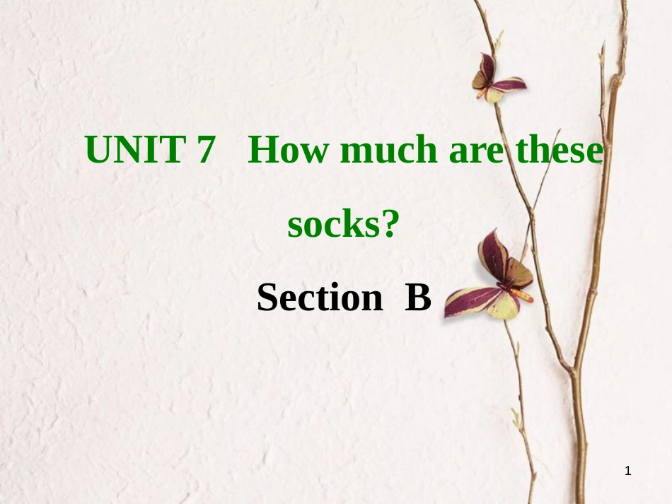 七年级英语上册 Unit 7 How much are these socks Section B课件 （新版）人教新目标版_第1页