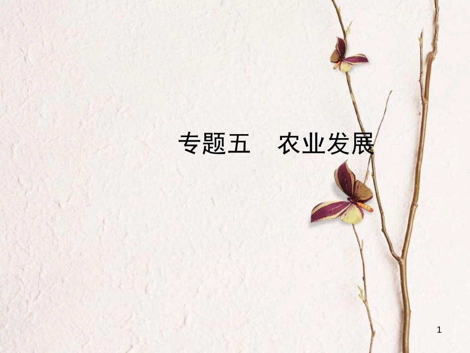 （烟台专版）中考地理总复习 专题过招五 农业发展课件_第1页