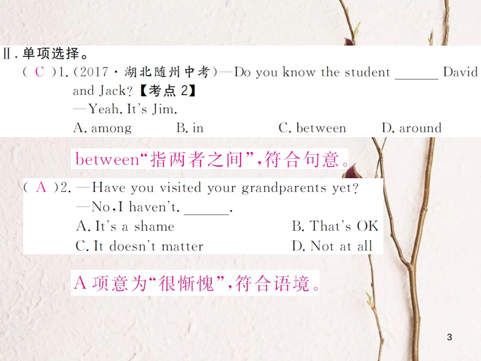 （贵州专版）八年级英语下册 Unit 10 I’ve had this bike for three years（第5课时）作业课件 （新版）人教新目标版_第3页