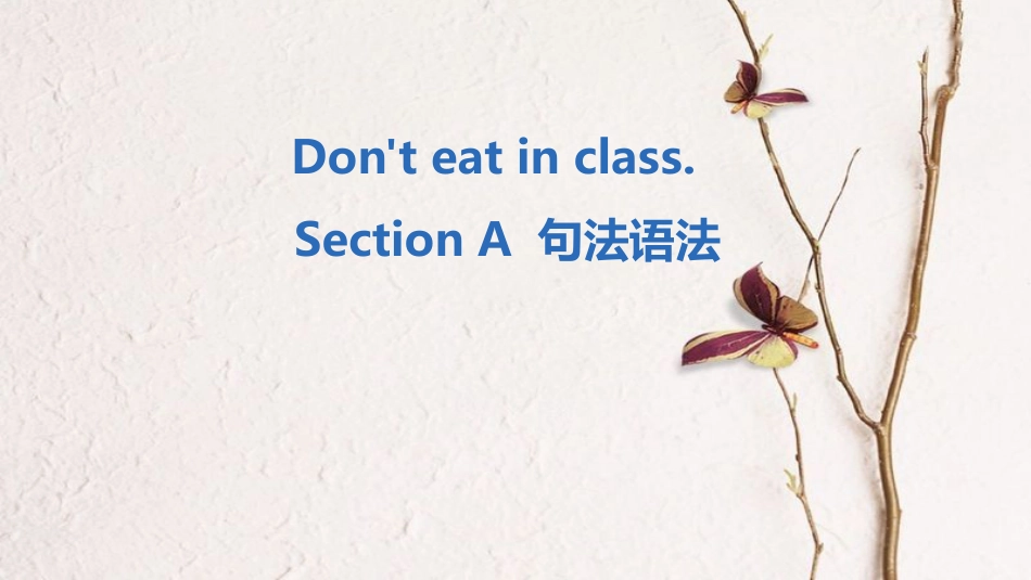 七年级英语下册 Unit 4 Don’t eat in class Section A句法语法课件 （新版）人教新目标版_第1页