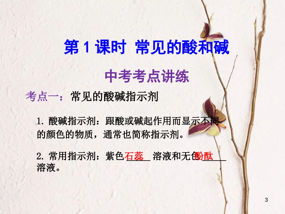年中考化学一轮复习 第十单元 酸和碱 第1课时 常见的酸和碱课件 （新版）新人教版_第3页