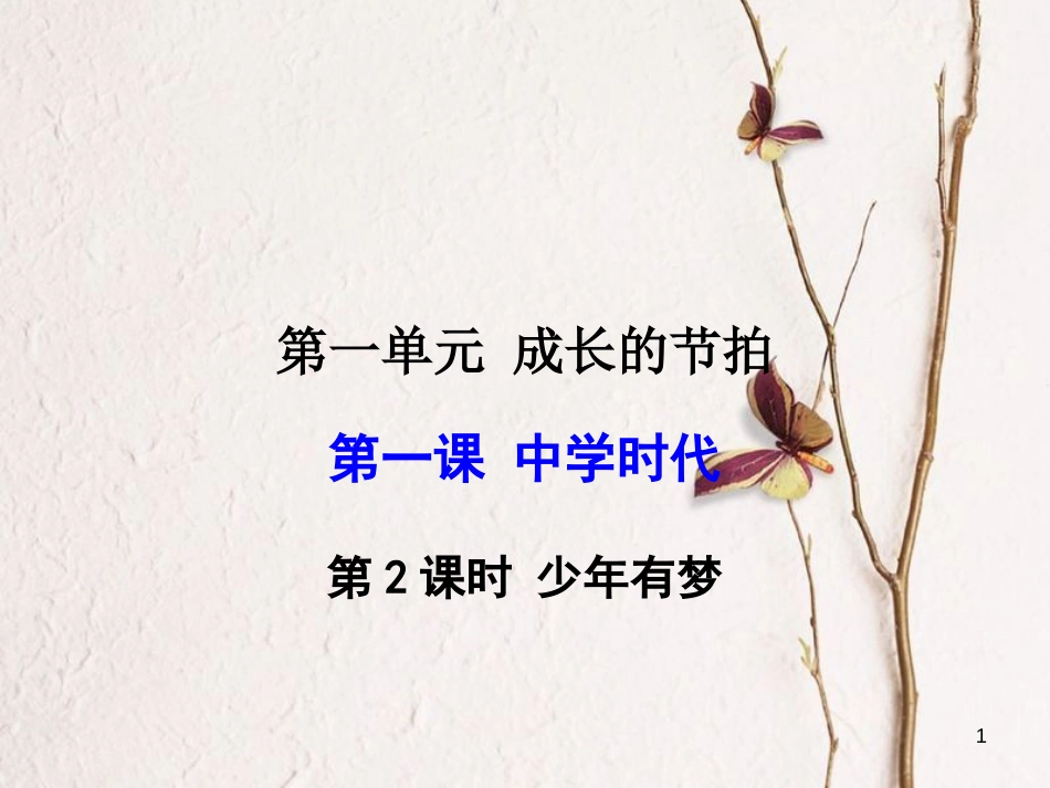 七年级道德与法治上册 第一单元 成长的节拍 第一课 中学时代 第2框 少年有梦课件 新人教版[共27页]_第1页