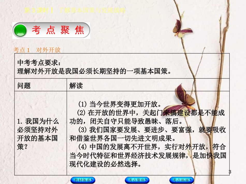（鄂尔多斯专版）中考政治 九年级全一册 第3课时 了解基本国策与发展战略课件_第3页