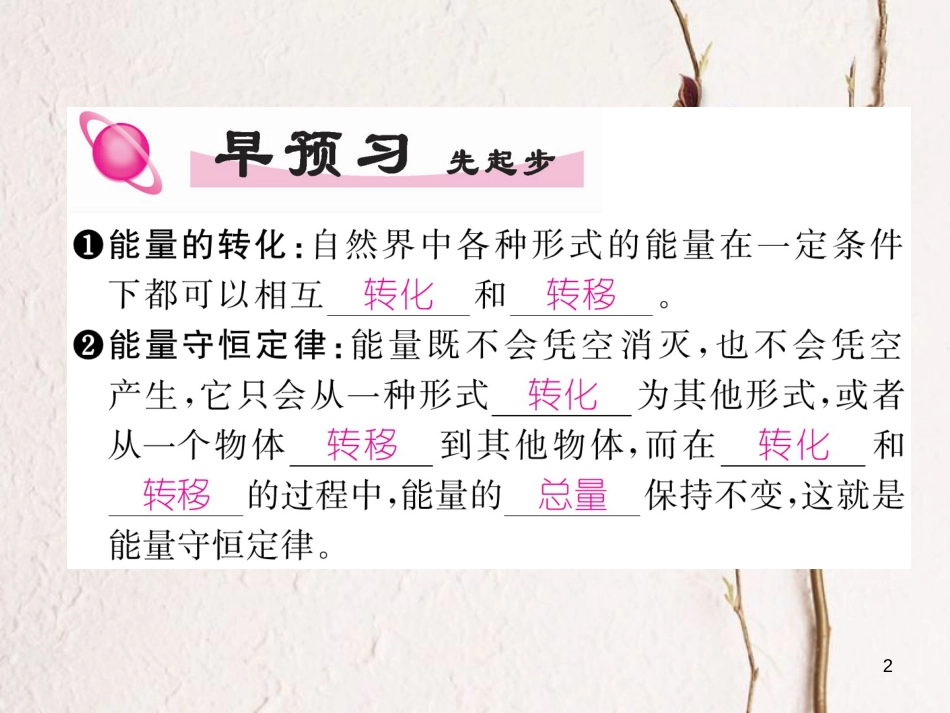 年九年级物理全册 第14章 第3节能量的转化和守恒练习课件 （新版）新人教版_第2页