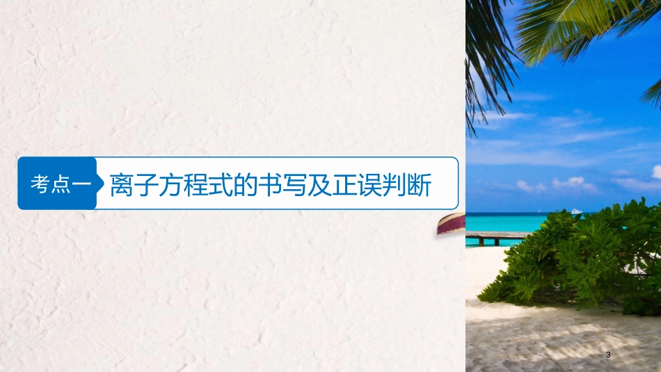 （浙江选考）版高考化学二轮复习 第一编 基本概念与理论 专题三 离子反应课件_第3页