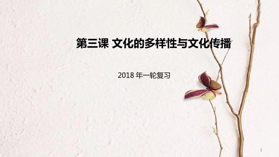 高考政治一轮复习 第二单元 文化传承与创新 第三课 文化的多样性与文化传播课件 新人教版必修3_第1页