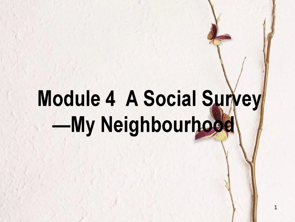 高考英语二轮复习 Module 4 A Social Survey-My Neighbourhood课件 外研版必修1_第1页