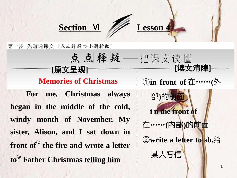 高中英语 Unit 3 Celebration Section Ⅵ Lesson 4课件 北师大版必修1_第1页