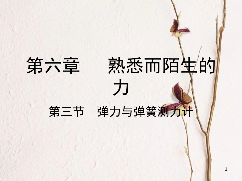 学年八年级物理全册 第六章 第三节 弹力与弹簧测力计课件 （新版）沪科版_第1页