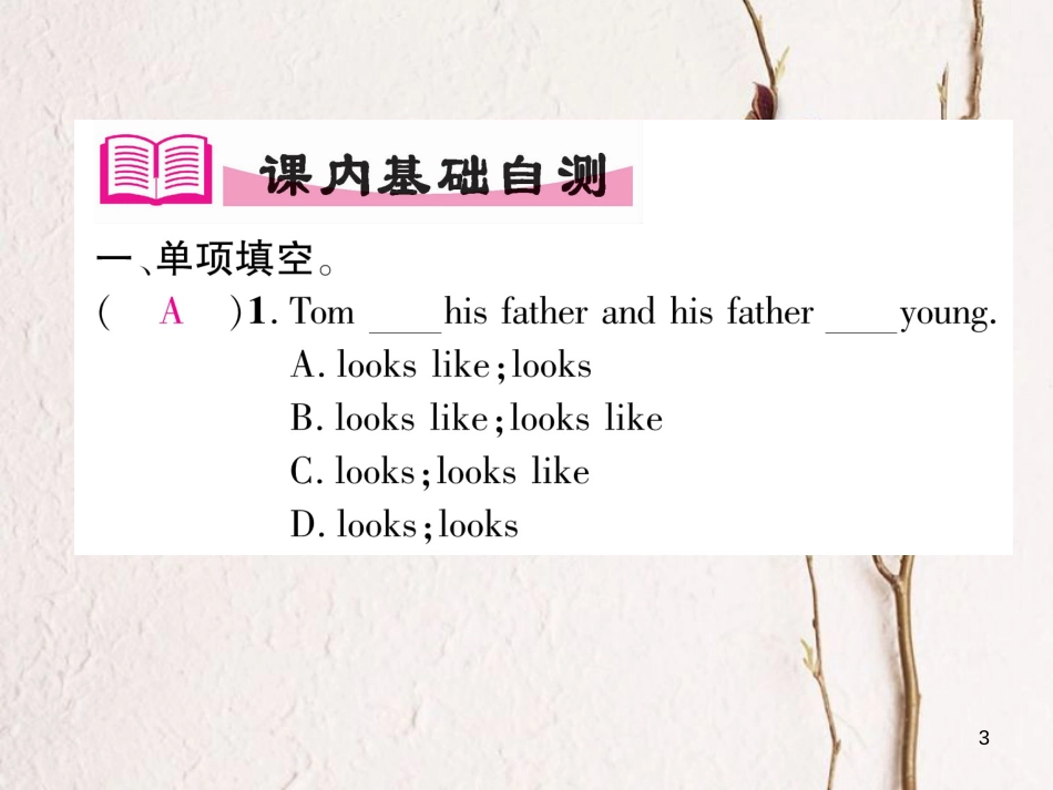 （安徽专版）七年级英语下册 Unit 9 What does he look like（第1课时）Section A（1a-2d）习题课件 （新版）人教新目标版_第3页