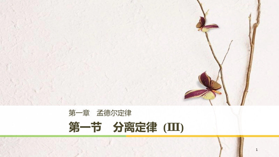 高中生物 第一章 孟德尔定律 第一节 分离定律（Ⅲ）课件 浙科版必修2_第1页