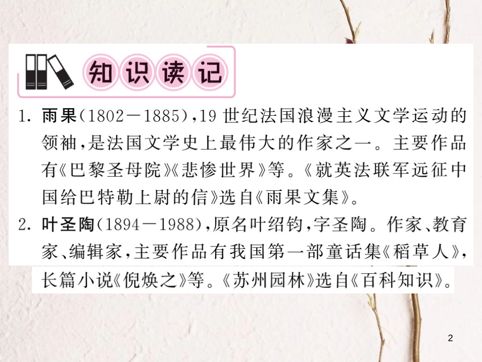 2018中考语文一轮复习 教材复习讲读 八上 二 文学常识课件(1)_第2页