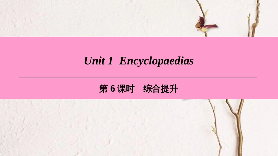 八年级英语上册 Module 1 Amazing things Unit 1 Encyclopaedias（第6课时）综合提升课件 牛津深圳版_第1页