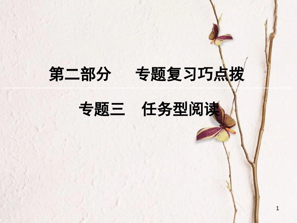 版高考英语大一轮复习 第2部分 专题复习巧点拨 专题3 任务型阅读课件 新人教版_第1页