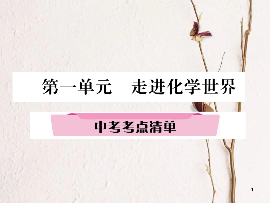 （青海专版）中考化学复习 第1编 教材知识梳理篇 第1单元 走进化学世界中考考点清单（精讲）课件_第1页