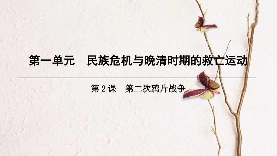 八年级历史上册 第1单元 民族危机与晚清时期的救亡运动 第2课 第二次鸦片战争课件 北师大版_第1页
