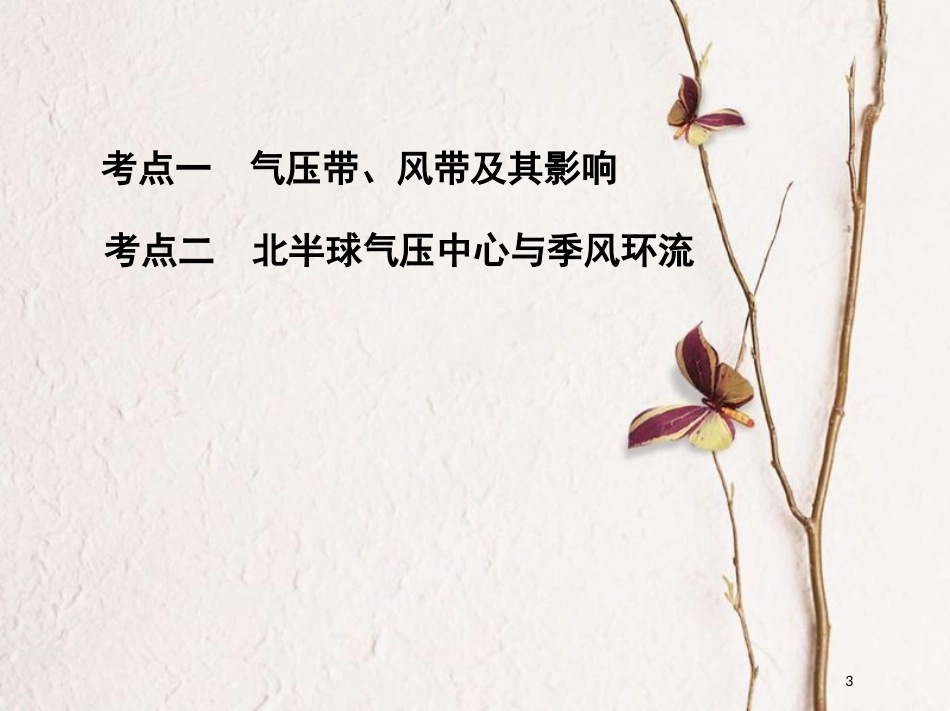 2019届高考地理一轮复习 第三单元 地球上的大气 第二讲 气压带和风带课件_第3页