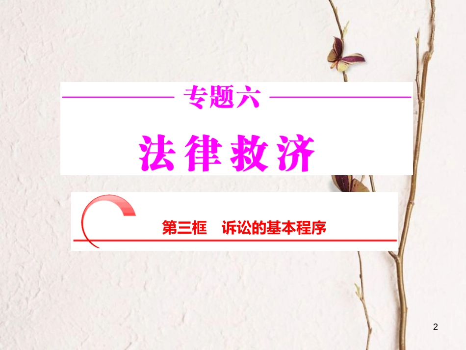 高中政治 专题六 法律救济 第三框 诉讼的基本程序课件 新人教版选修5_第2页