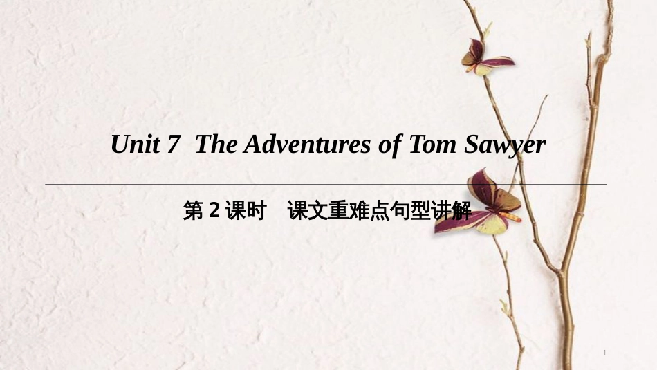 九年级英语上册 Module 4 A taste of literature Unit 7 The Adventures of Tom Sawyer（第2课时）课文重难点句型讲解课件 牛津深圳版_第1页