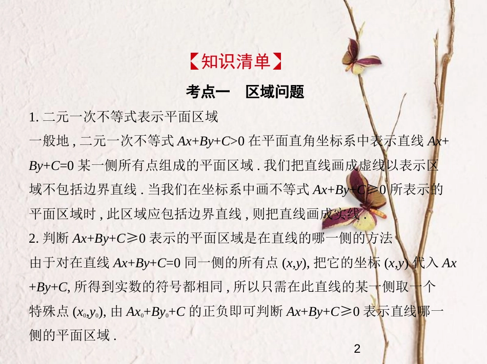 （浙江专版）2019版高考数学一轮复习 第七章 不等式 7.3 简单的线性规划课件_第2页