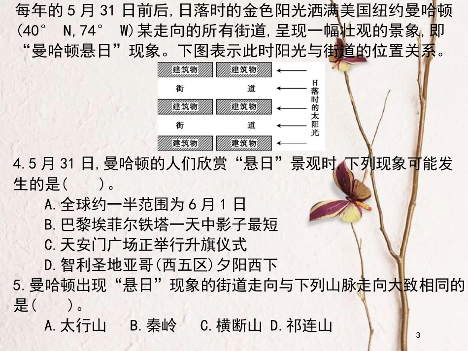 （全国通用）版高考地理一轮复习 第1单元 宇宙中的地球 课时训练（四）地球公转及其地理主、意义详细课件 新人教版_第3页