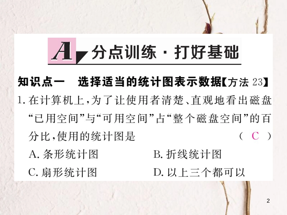七年级数学上册 6.4 统计图的选择习题课件 （新版）北师大版_第2页