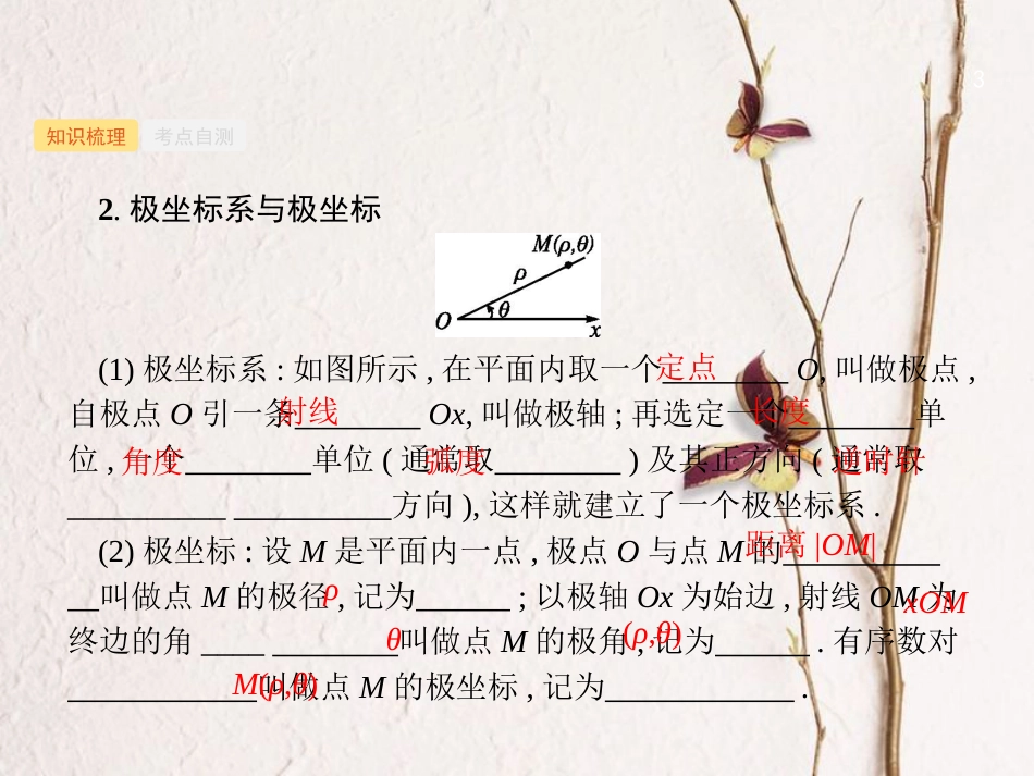 （福建专用）高考数学总复习 选考4系列 坐标系与参数方程课件 理 新人教A版_第3页