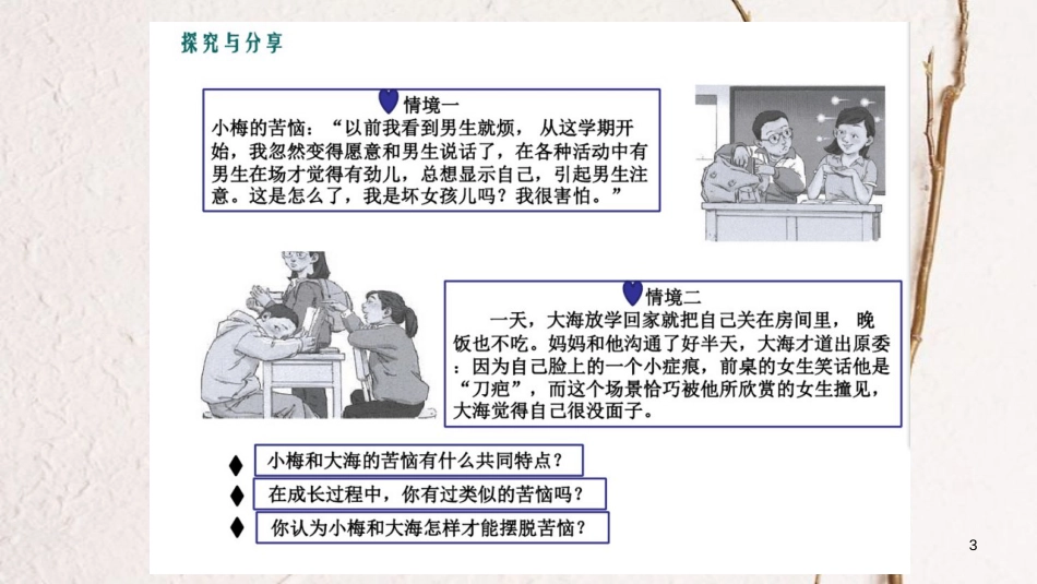 七年级道德与法治下册 第一单元 青春时光 第二课 青春的心弦 第2框《青春萌动》课件 新人教版_第3页