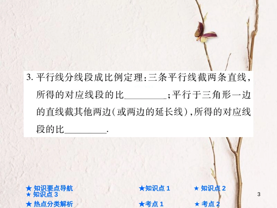 中考数学总复习 第一部分 基础知识复习 第4章 图形的认识及三角形 第5讲 相似三角形课件_第3页