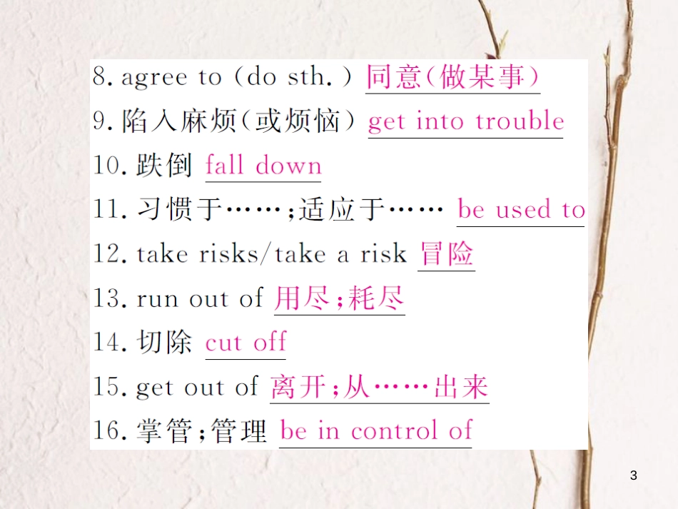 （贵州专版）八年级英语下册 Unit 1 What’s the matter复习归纳作业课件 （新版）人教新目标版_第3页