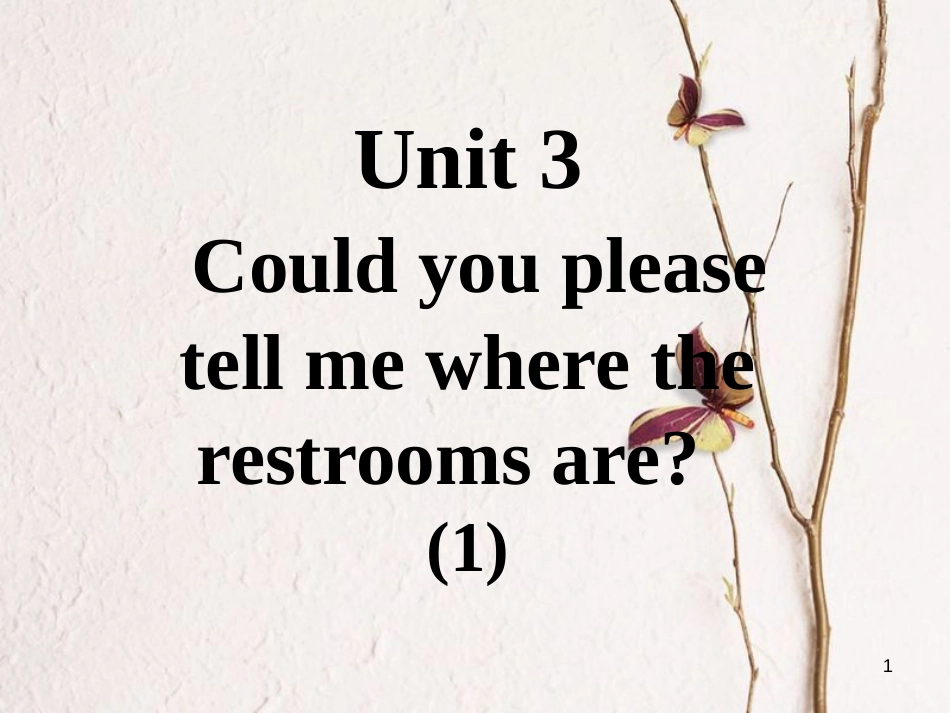 九年级英语全册 口译精练 Unit 3 Could you please tell me where the restrooms are(1)课件 （新版）人教新目标版_第1页