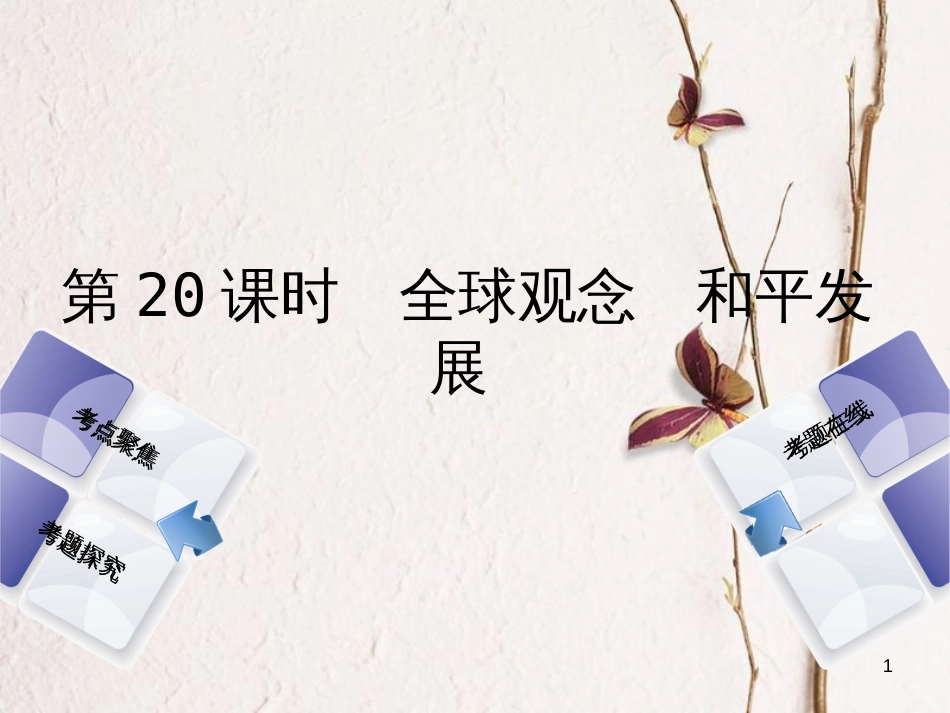 中考政治复习方案 第五单元 知晓国情 报效祖国 第20课时 全球观念 和平发展课件_第1页