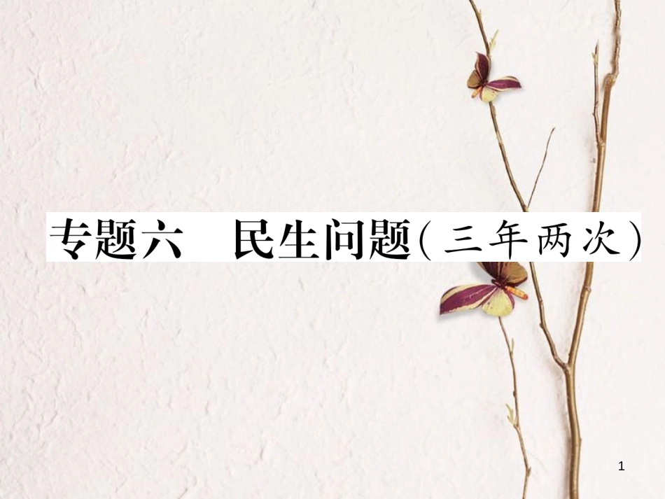 （青海专版）中考历史总复习 第二编 热点专题速查 专题6 民生问题（三年两次）课件_第1页