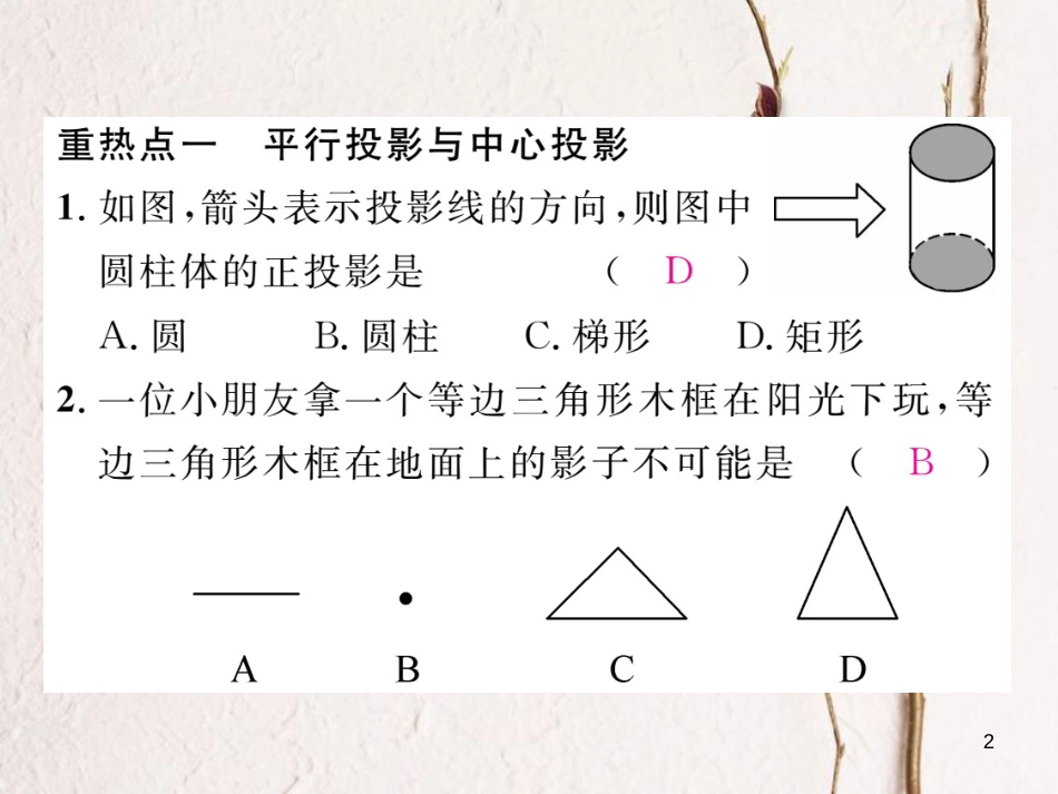 九年级数学下册 第3章 投影与视图重热点突破作业课件 （新版）湘教版_第2页