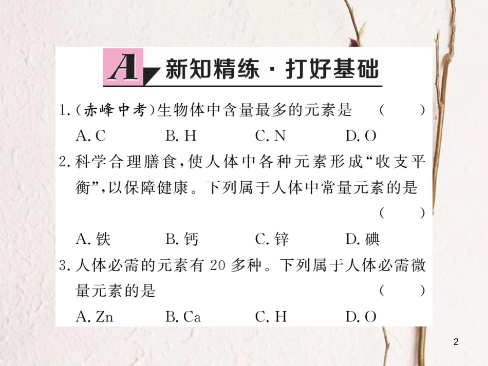 （通用）九年级化学下册 第12单元 化学与生活 课题2 化学元素与人体健康课件 （新版）新人教版_第2页