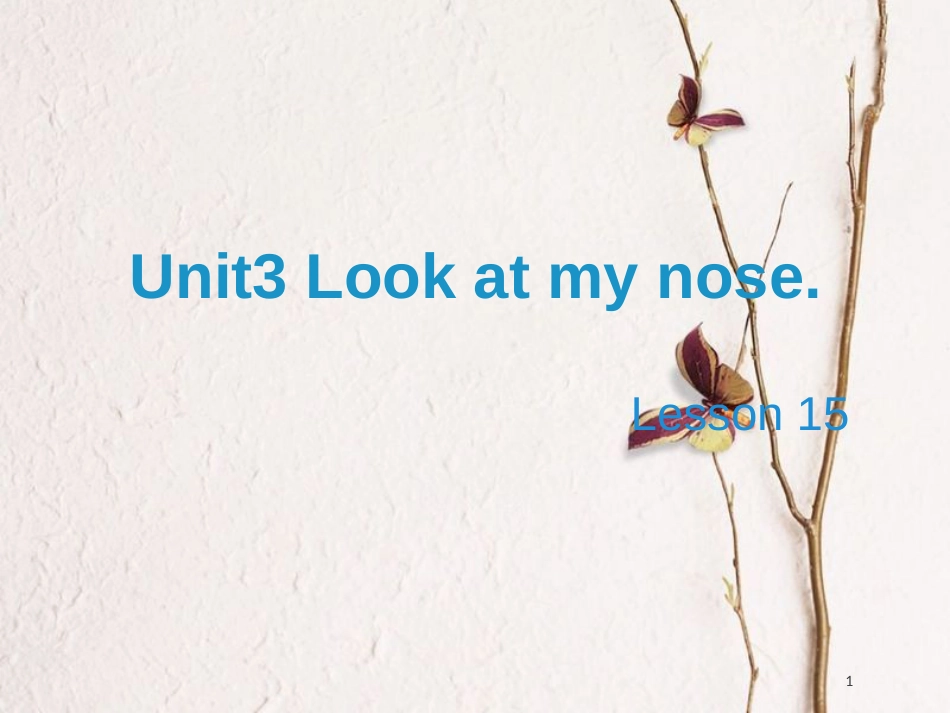 三年级英语上册 Unit 3 Look at my nose（Lesson 15）教学课件 人教精通版_第1页