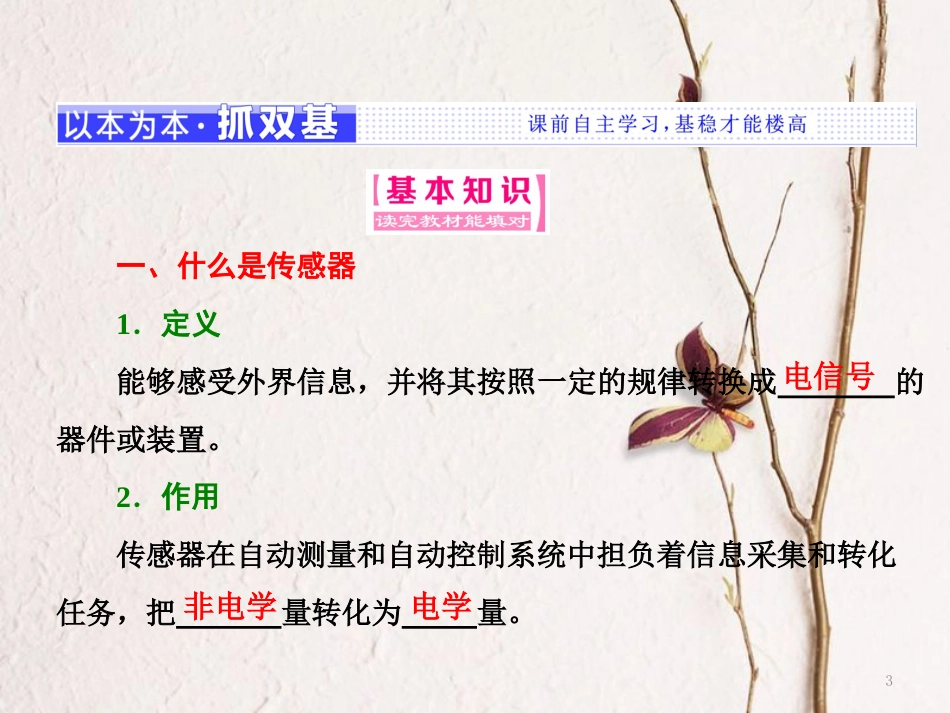 高中物理 第5章 传感器及其应用 第1、2节 揭开传感器的“面纱”常见传感器的工作原理课件 鲁科版选修3-2_第3页