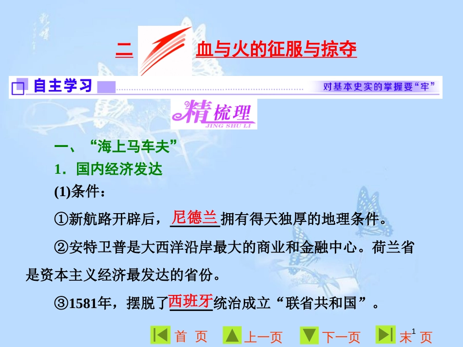 高中历史 专题五 走向世界的资本主义市场 二 血与火的征服与掠夺课件 人民版必修2_第1页