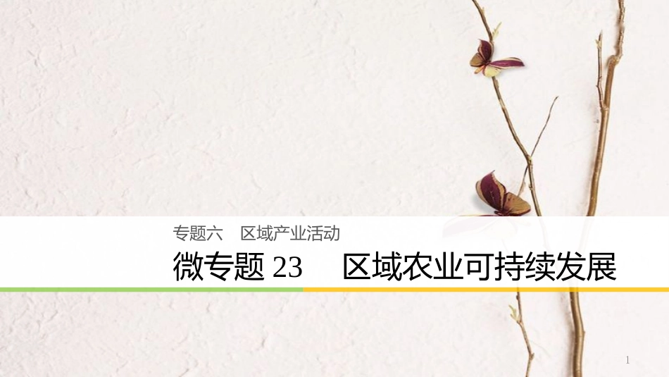 浙江省高考地理二轮复习6区域产业活动微专题23区域农业可持续发展课件_第1页