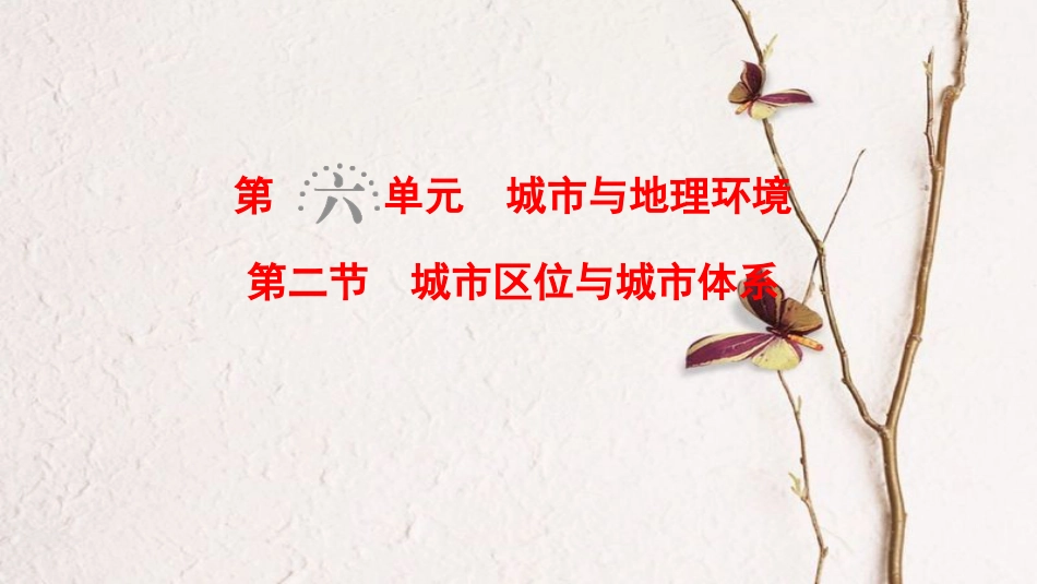 2019版高考地理一轮复习 第6单元 城市与地理环境 第2节 城市区位与城市体系课件 鲁教版_第1页
