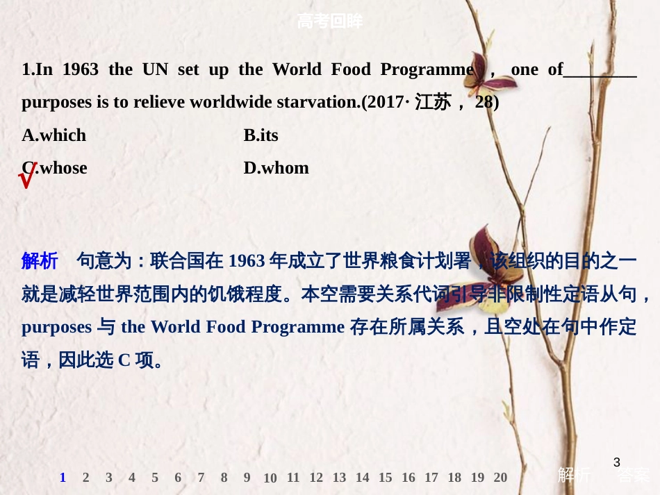 （江苏专用）高考英语二轮复习 考前三个月 专题一 语法知识 第7讲 定语从句课件_第3页
