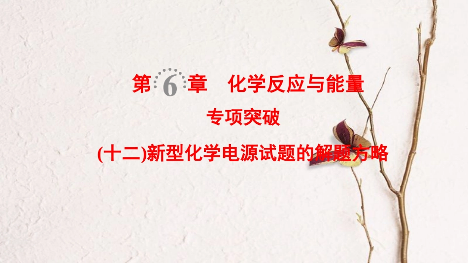 （全国通用）2019版高考化学一轮复习 第6章 化学反应与能量 专项突破12 新型化学电源试题的解题方略课件_第1页