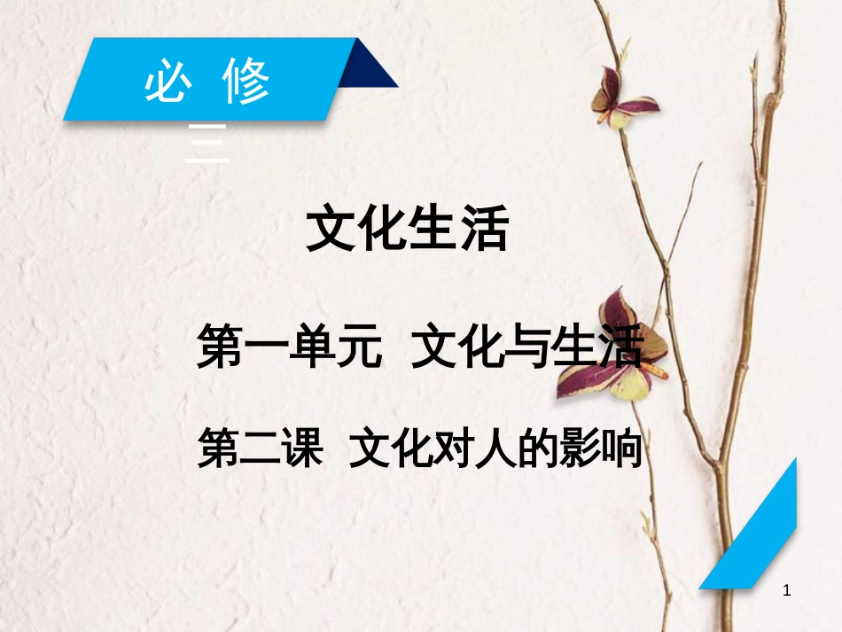 2019届高考政治一轮复习 第一单元 文化与生活 第2课 文化对人的影响课件 新人教版必修3_第1页