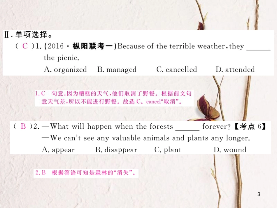 （安徽专版）九年级英语全册 Unit 12 Life is full of the unexpected（第5课时）习题课件 （新版）人教新目标版_第3页