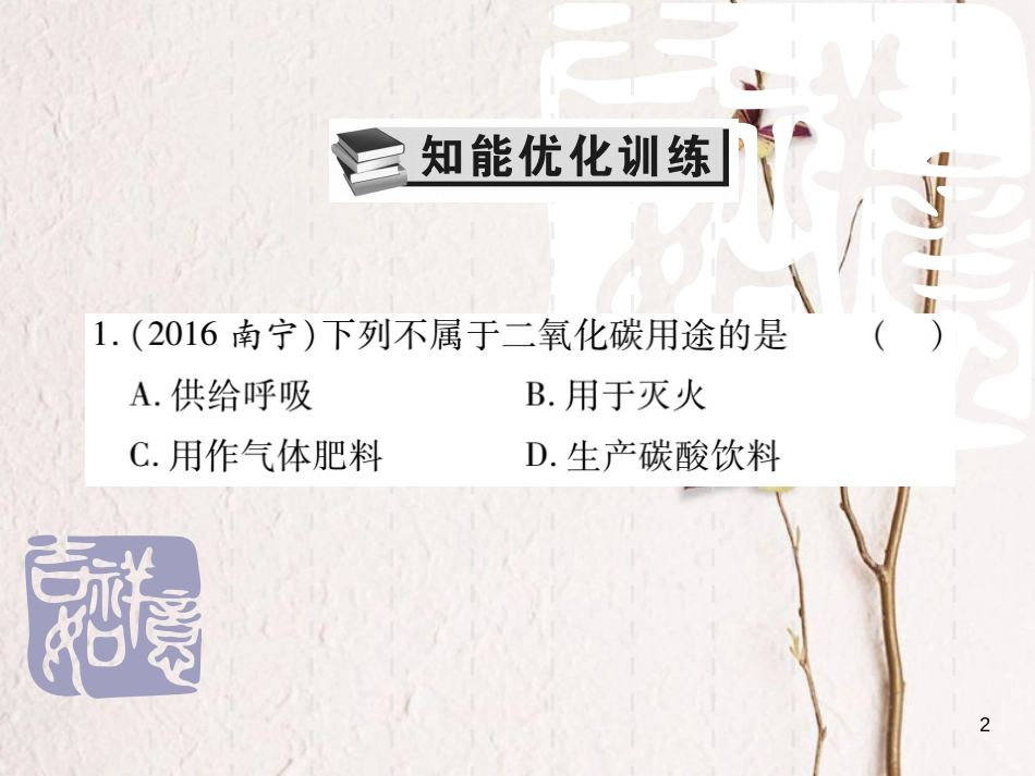 山东省中考化学复习 第一部分 基础知识复习 第二章 常见的物质 第4讲 碳及其化合物课件_第2页