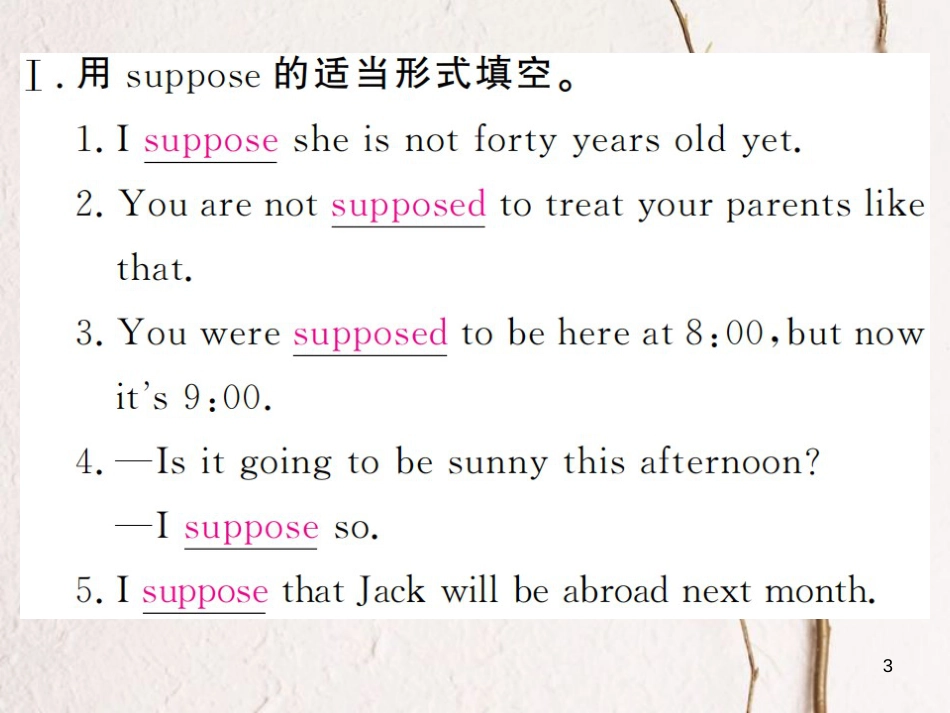 贵州省九年级英语全册 Unit 10 You’re supposed to shake hands（第3课时）习题课件 （新版）人教新目标版_第3页
